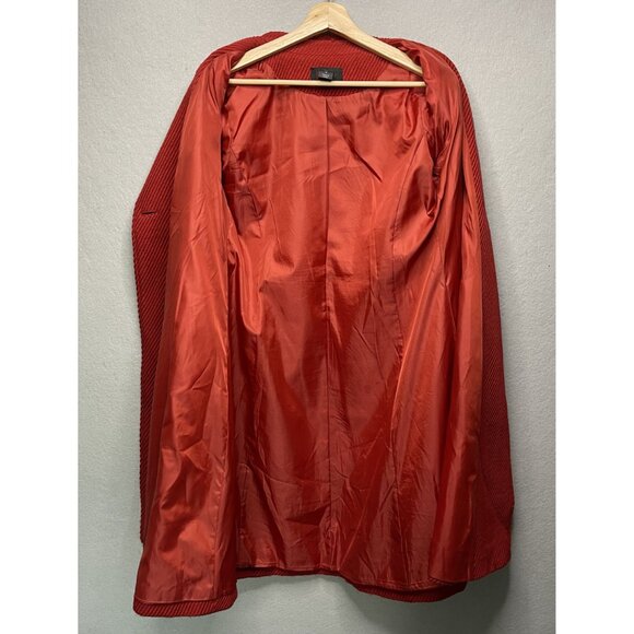 Vintage Via Red Double-Breasted Wool Blend Coat Size 12 - Picture 3 of 10